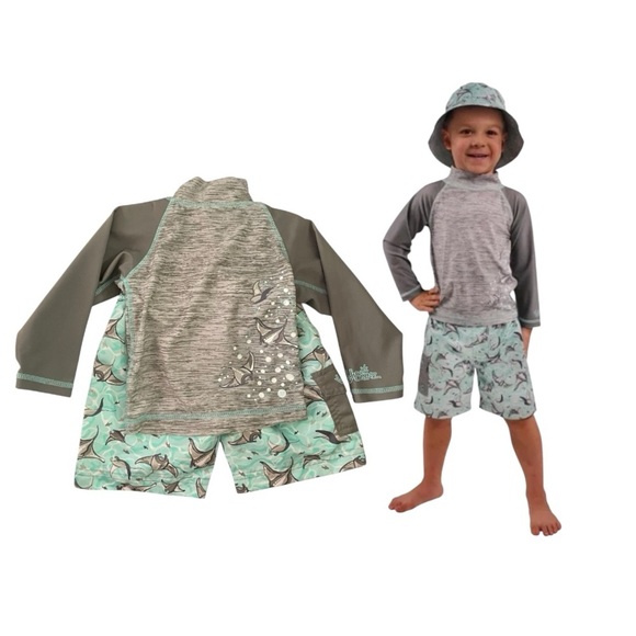 UV SKINZ Boys 3 Piece Sun and Swim Set with UPF 50+ Sun Protection Size 2T - Picture 1 of 13